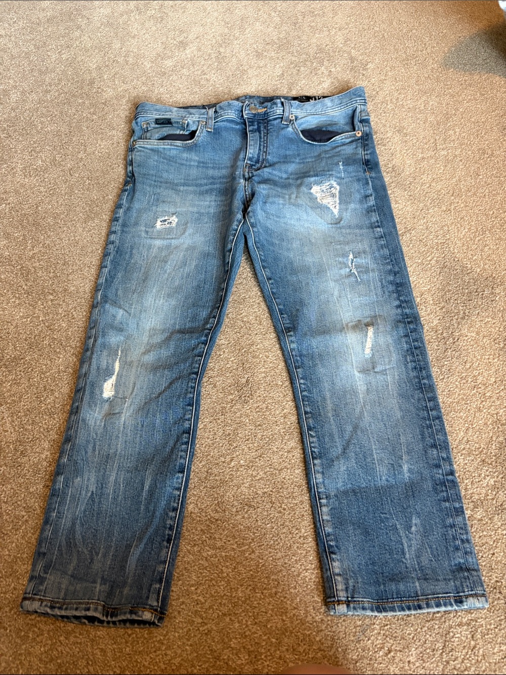 Armani Exchange Men's Light Blue Straight Jeans cropped size 32 slim fit